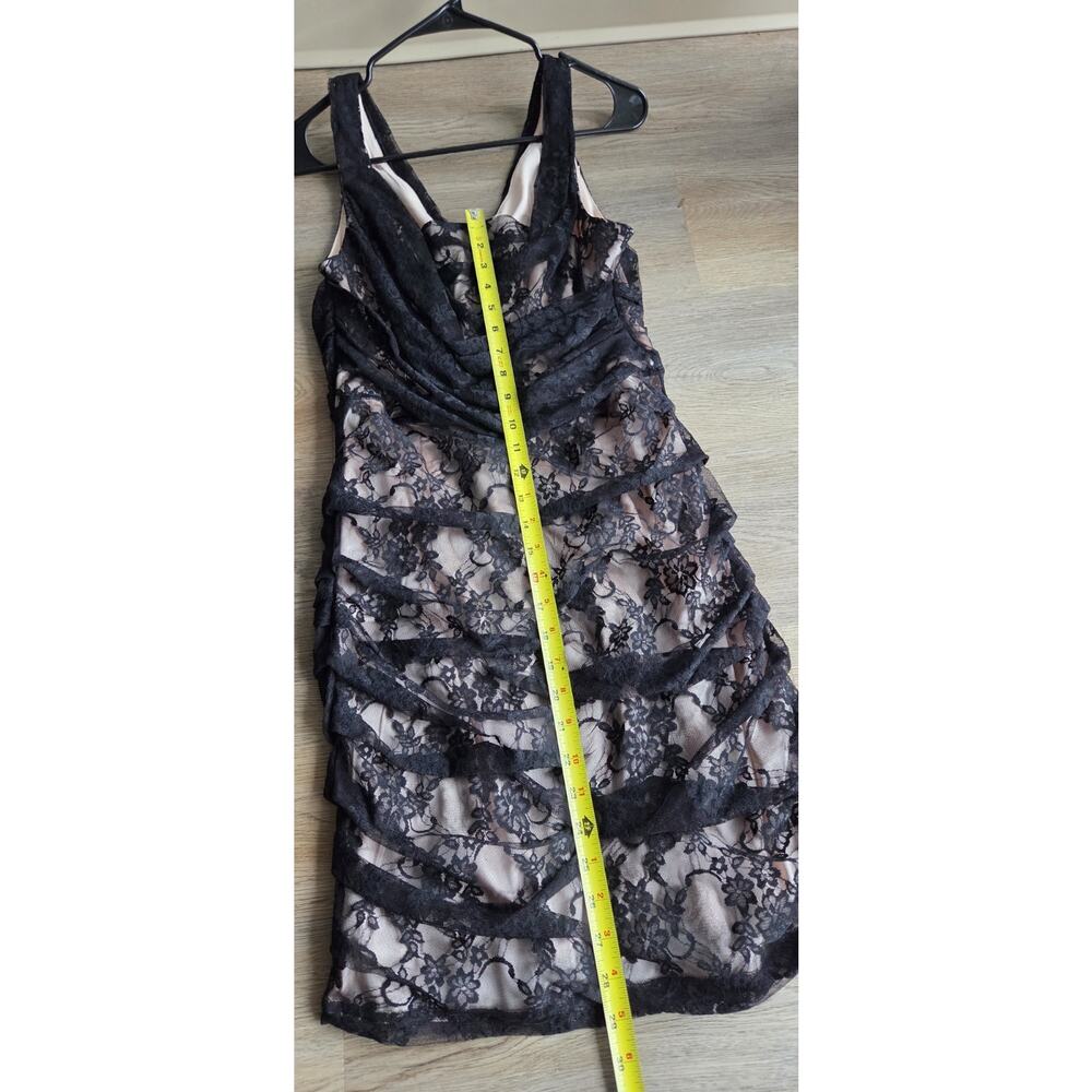 Sleeveless Bodycon Mini Lace Floral Lightweight Black Sexy Romantic Dress 1O - Picture 9 of 11